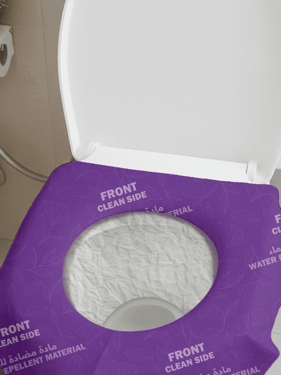 Adjust the flap to cover the toilet opening.